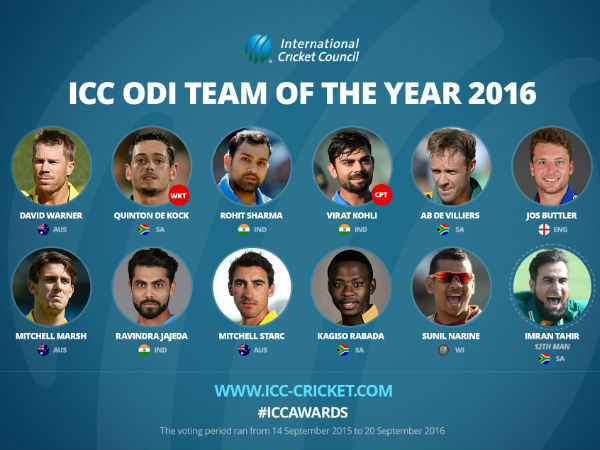ODI Team of the year 2016