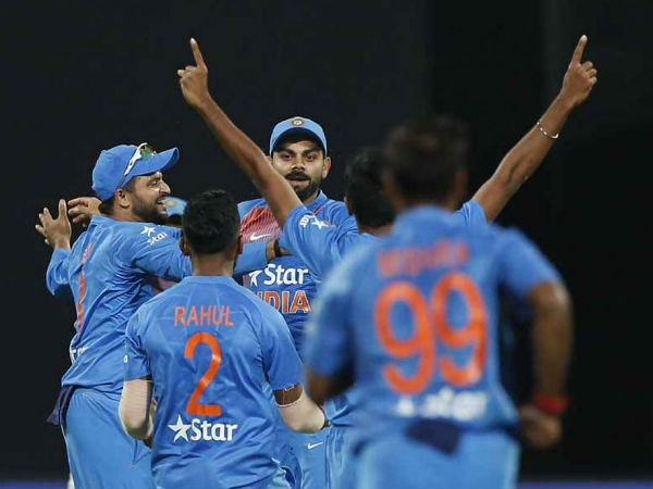 Team India celebrate victory