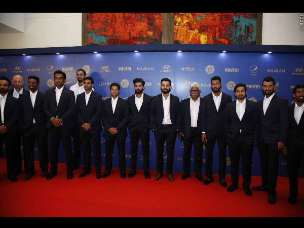 Team India during BCCI Annual Awards 2015-16