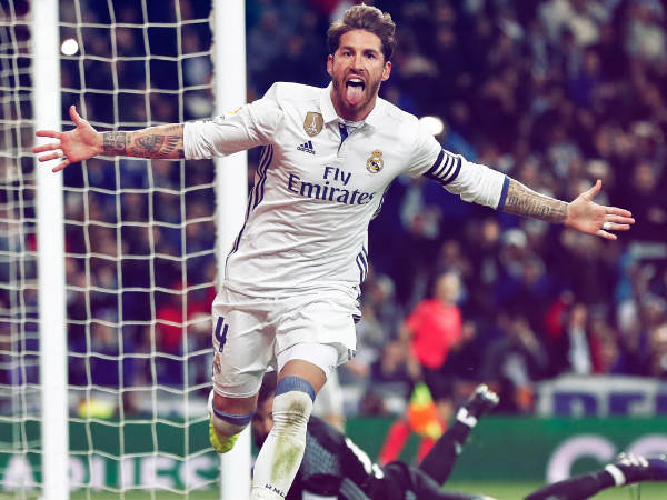 Sergio Ramos celebrates (Image courtesy: Real Madrid Twitter handle)