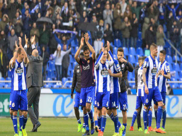 Deportivo players celebrate (Image courtesy: Deportivo Twitter handle)