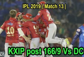 IPL 2019 - Match 13 - KXIP post 166/9 Vs DC