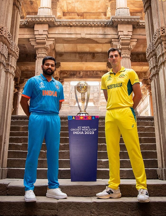 Rohit Sharma & Pat Cummins Pose With World Cup Trophy Ahead Of CWC ...