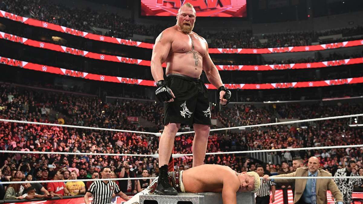 WWE Raw after WrestleMania 39 Brock Lesnar turns heel; Attacks Top