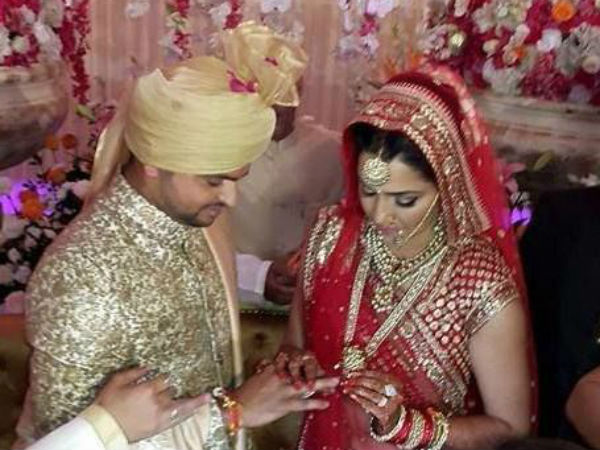 Raina and Priyanka during 'ring ceremony'