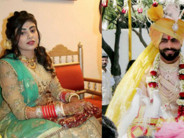 Ravindra Jadeja and Riva Solanki during thier wedding ceremony