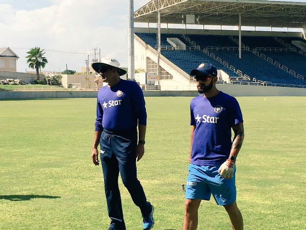Virat Kohli and Anil Kumble going for net practice
