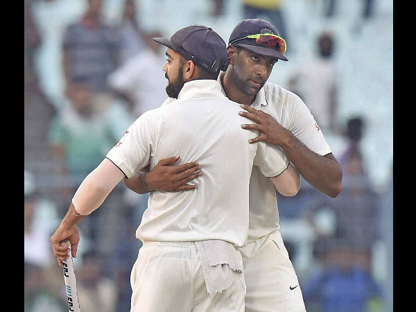 Kohli-Ashwin celebrate win