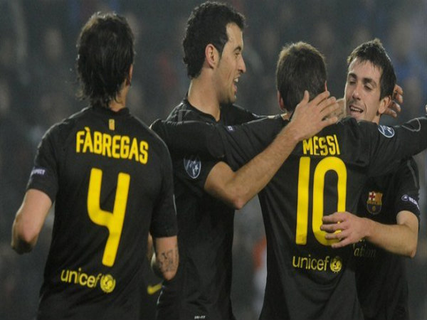 Lionel Messi's 200th goal for FC Barcelona (Image courtesy: UEFA Twitter handle)