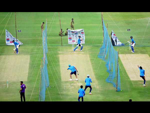Team India batting in the nets