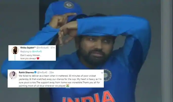 Rohit looked shattered after Dhoni's dismissal