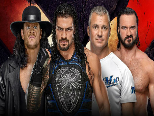 Tag Team Match: Roman Reigns & The Undertaker vs. Shane McMahon & Drew McIntyre (No Holds Barred Match)