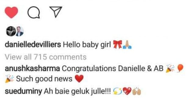 ABD, wife to welcome a baby girl