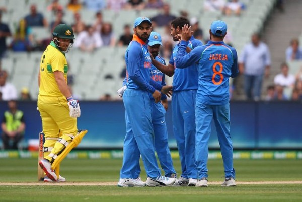 Results of last five ODI matches between India & Australia (overall)