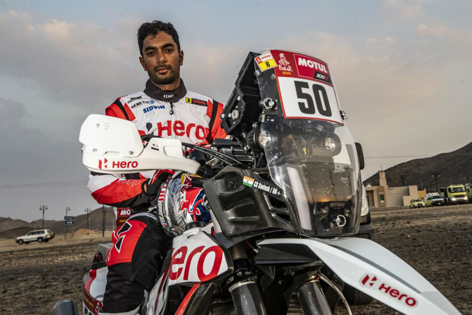 Indian Rider Cs Santosh Suffers Crash In Dakar Rally In Medically Induced Coma