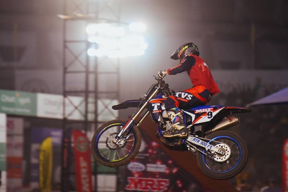 Mrf National Supercross Bike Racing Rugved Bags Golden Double Prajwal Jinendra Shine