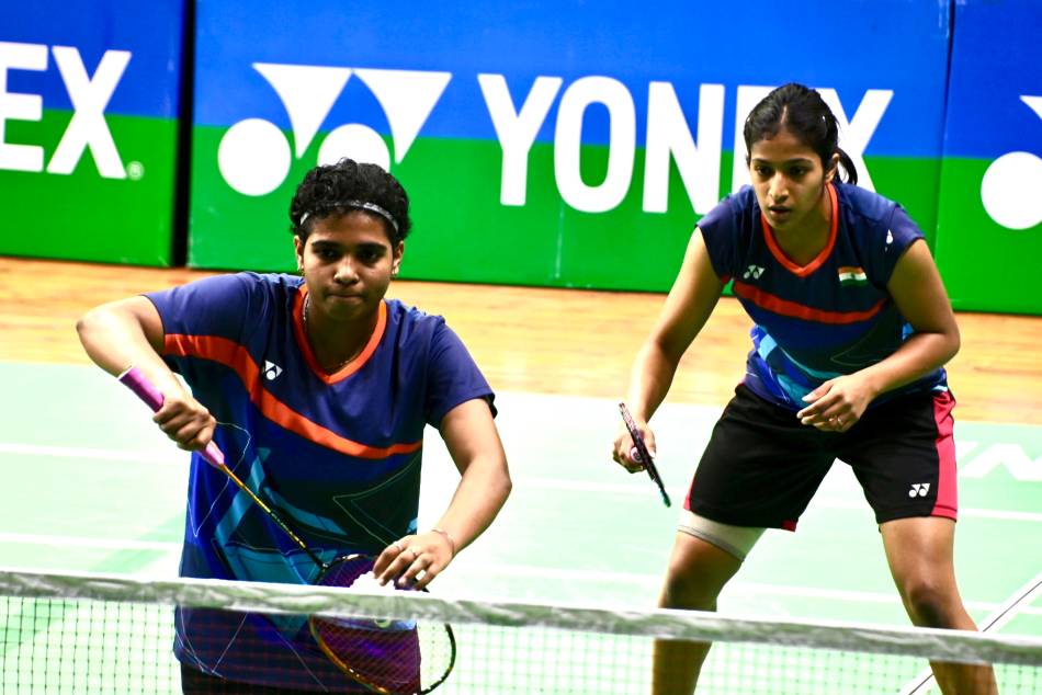 Treesa Jolly (front) Gayatri Gopichand (back) Treesa Jolly (front) Gayatri Gopichand (back)