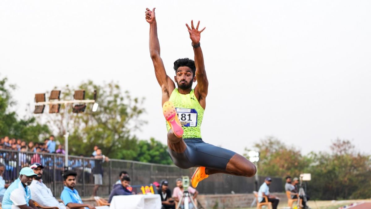 Jeswin Aldrin sets new long jump national record with 8.42 metre leap