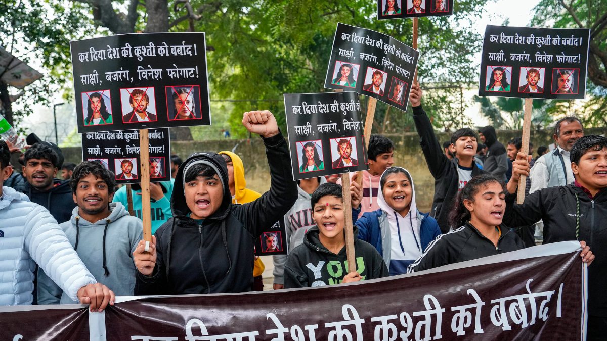 Junior Wrestlers Protest Against Bajrang Punia And Co
