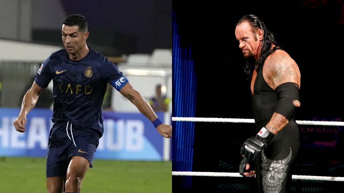 Wwe Legend Undertaker Presents Trophy Cristiano Ronaldo Al Nassr Vs Al Hilal Riyadh Season Cup